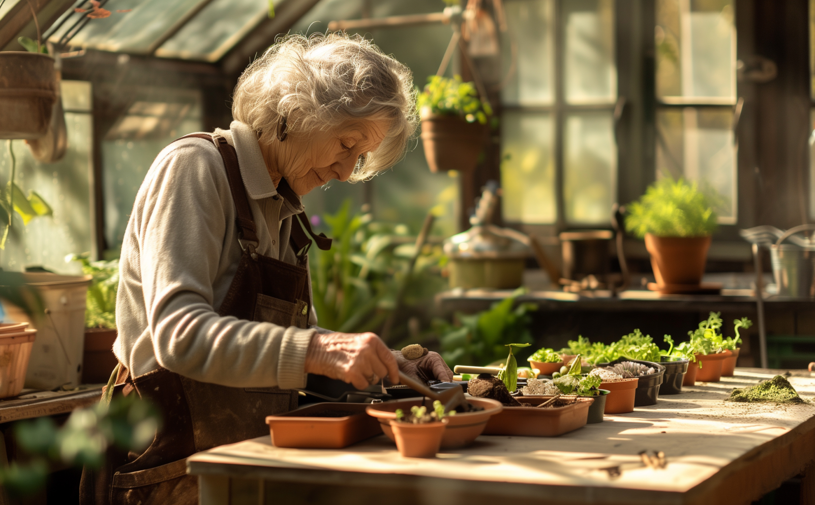 Annie Green aan het tuinieren
